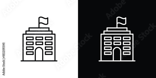 Institute icon design element. Linear style vectors