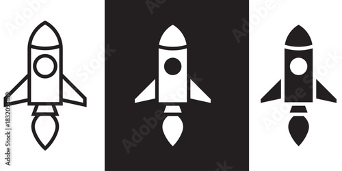 Fototapeta Naklejka Na Ścianę i Meble -  Rocket icon set. boost icon vector