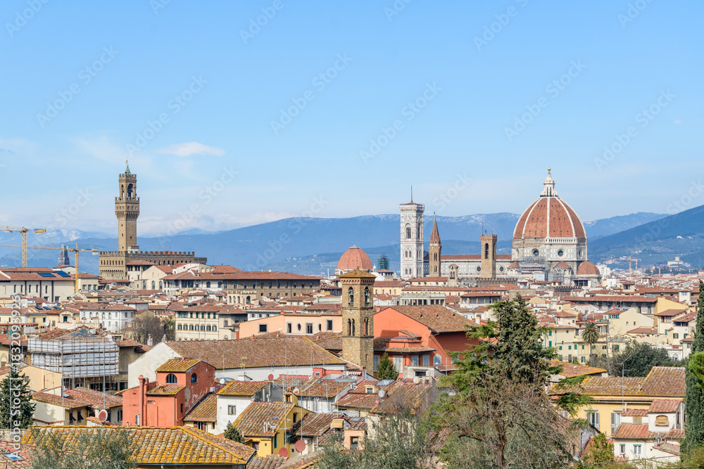 Obraz premium Panoramic view of Florence Cathedral and Giotto’s Campanile, Florence, Italy