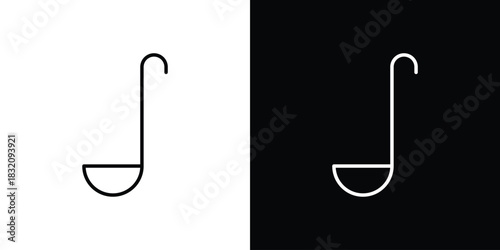 Ladle icon design element. Linear style vectors