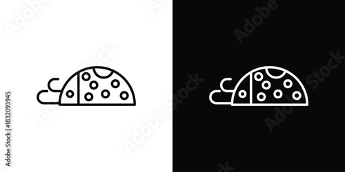 Ladybug icon design element. Linear style vectors