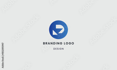 Modern Blue D Logo Design Template Concept