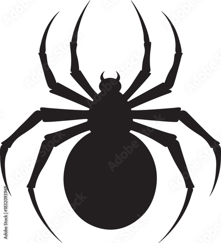 Black widow spider isolated on white background symbol design illustration vector arachnid