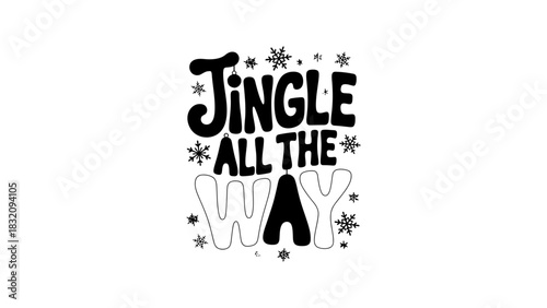 Jingle all the way christmas holiday season festive design