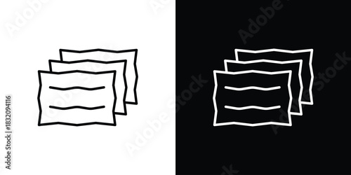 Lasagne icon design element. Linear style vectors