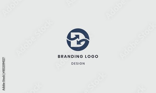 Arrows Circle Modern D Logo Symbol Design