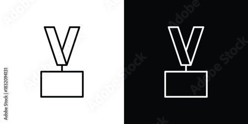 Lanyard icon design element. Linear style vectors