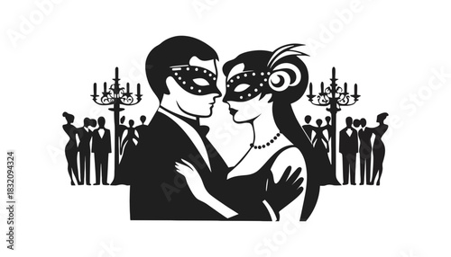 Masquerade ball vector illustration party event celebration