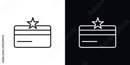 Loyalty card icon design element. Linear style vectors