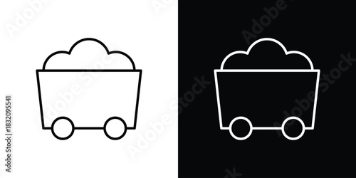 Mine wagon icon design element. Linear style vectors