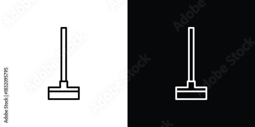 Mop cleaning icon design element. Linear style vectors