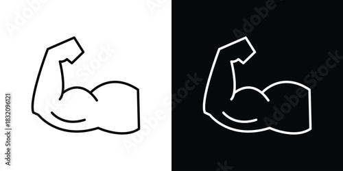 Muscle icon design element. Linear style vectors