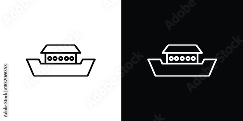 Noah Ark icon design element. Linear style vectors