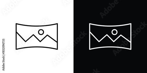 Panoramic view icon design element. Linear style vectors