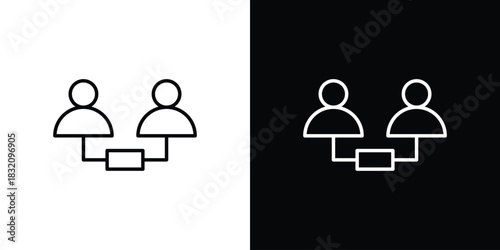 Partner icon design element. Linear style vectors