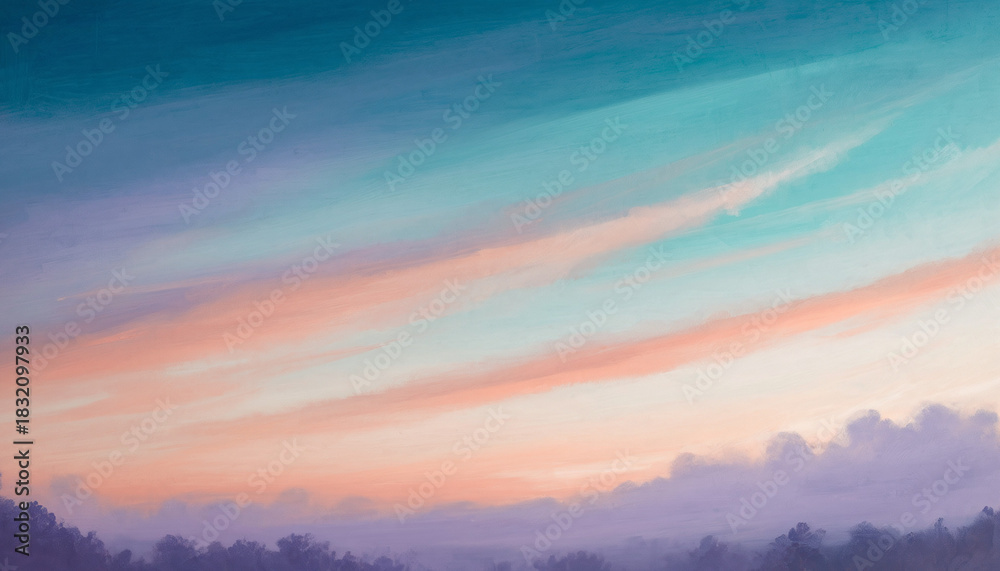 Fototapeta premium Dramatic orange and red sunset and sunrise cloudscape over a blue mountain landscape