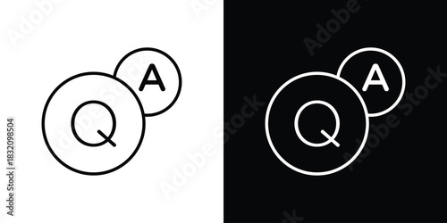 QNA icon design element. Linear style vectors