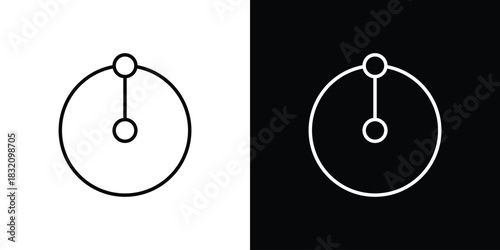 Radius icon design element. Linear style vectors
