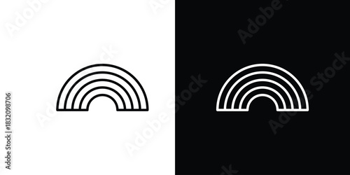 Rainbow icon design element. Linear style vectors