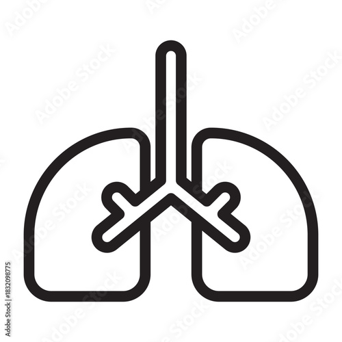Human Lungs Icon Medical Illustration Respiratory System Healthcare Anatomy Organ Biology Pulmonary Medicine Health