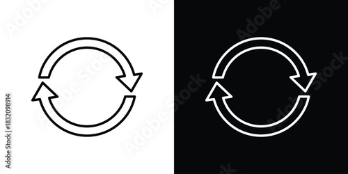 Refresh icon design element. Linear style vectors