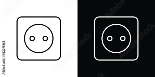 Round socket icon design element. Linear style vectors