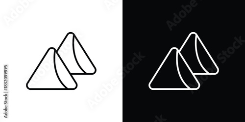 Samosa icon design element. Linear style vectors