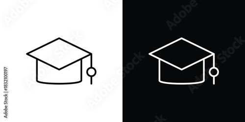Scholarship icon design element. Linear style vectors