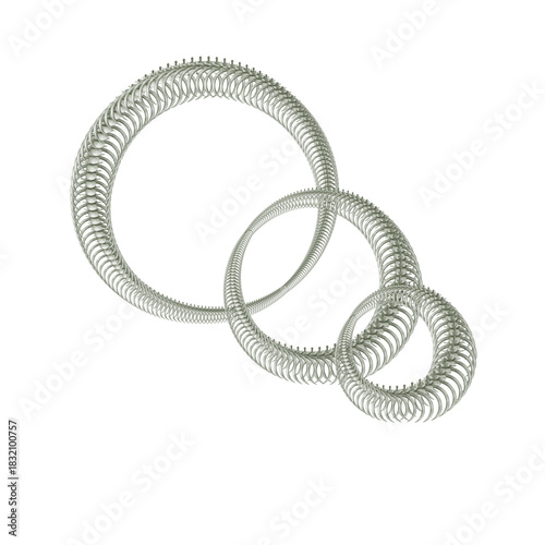 coil of rope isolated on white. Three Interlocking Rings Abstract Illustration
