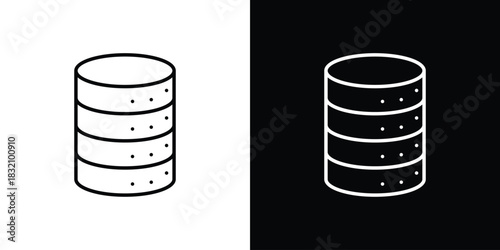 Server rack icon design element. Linear style vectors