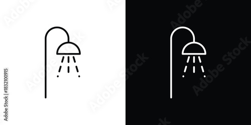 Shower place icon design element. Linear style vectors
