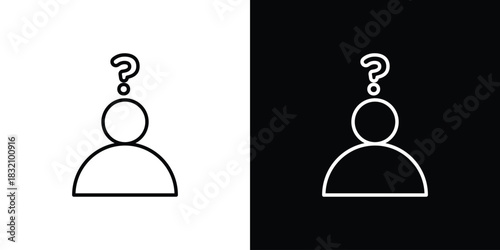 Shocked human icon design element. Linear style vectors
