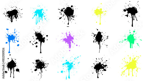 Paint splat. colorful ink spots vector illustration. 