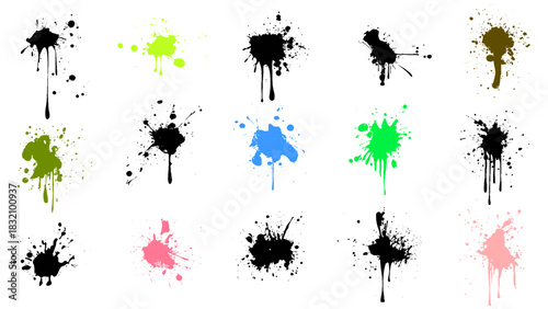 Paint splat. colorful ink spots vector illustration. 