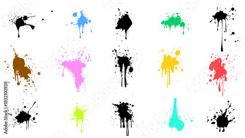 Paint splat. colorful ink spots vector illustration