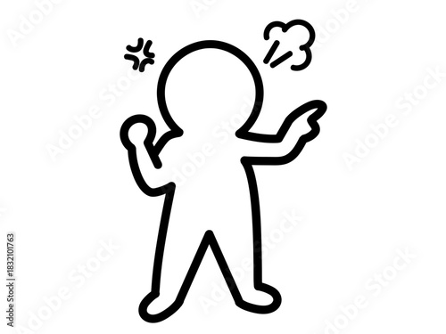 クレーム対応・怒りを示す人物ピクトグラム