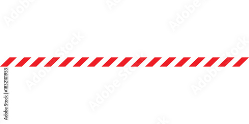 Christmas candy cane straight line border with red and white striped. Xmas seamless line with striped candy lollipop pattern isolated on transparent background