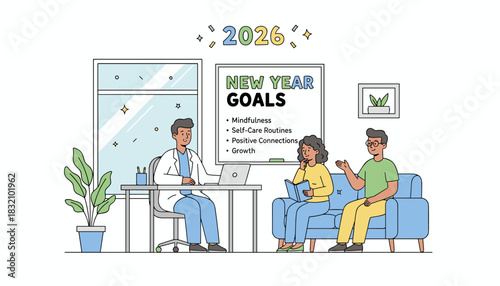 Setting 2026 New Year goals for mental health selfcare and personal growth consultation