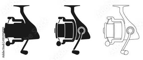 fishing reel icon vector illustration isolated on white background.