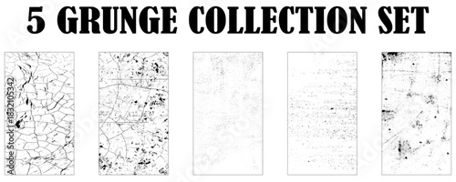 Collection of four grunge dust texture wall. dirty, texture for your design. vector illustration.