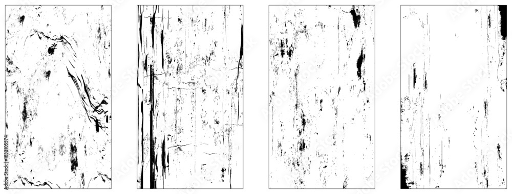 Obraz premium Grunge overlay textures. Vector distress textures.