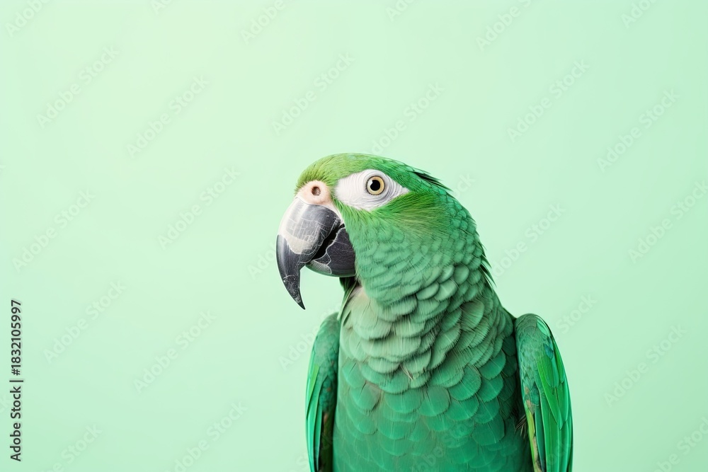 Obraz premium Minimalist pastel color background with a parrot