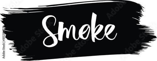 Smoke typography on black brush stroke abstract background vector art