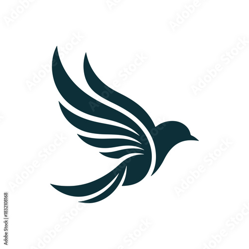 Bird perched branch natural beauty logo