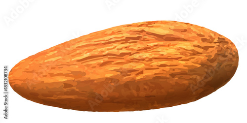 Almond nut without shell isolated on white background. Realistic 3d Vector illustration. Ready to use for your design, presentation, promo, ad. EPS10.