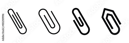 Paperclip icons. Vector set in filled style. Vector illustration. EPS 10