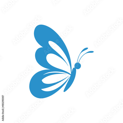 Modern butterfly silhouette creative beauty emblem
