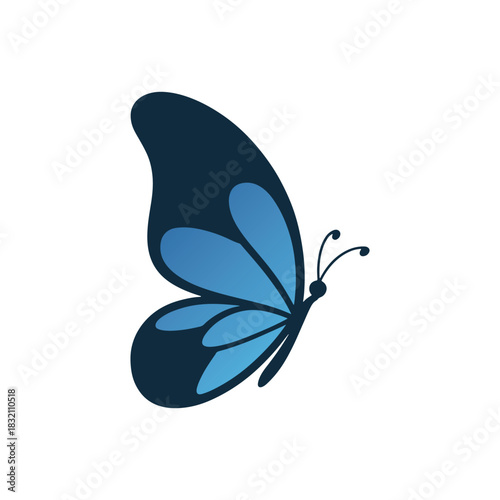 Modern butterfly silhouette creative beauty emblem