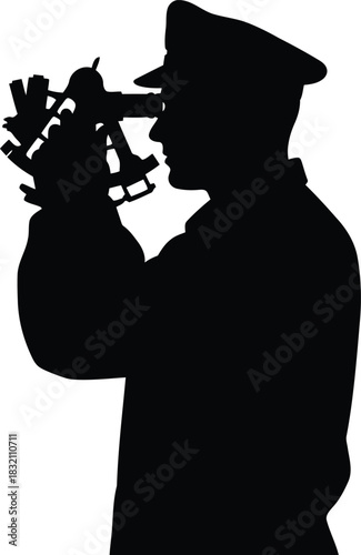 Silhouette navigator using sextant