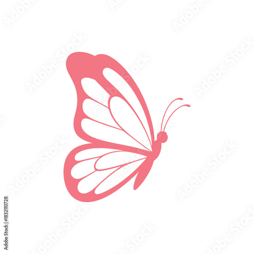 Modern butterfly silhouette creative beauty emblem
